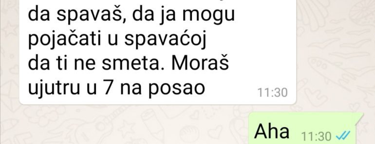 MUŽU SAM REKLA DA SPAVA U DNEVOJ DA MOGU ZADRUGU GLEDATI: Kad mi je ovo napisao OSTALA SAM U ŠOKU!