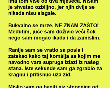 Mama mu je rekla da ga supruga vara sa komšijom , ali ONDA je jednog dana USLEDIO ŠOK kakav se ne PAMTI!