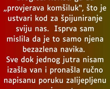 “Moja komšinica ima dvogled…” “Moja komšinica ima dvogled…”