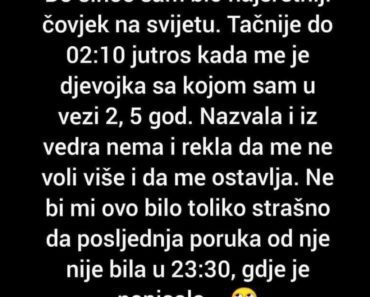 “Do sinoć sam bio najsretniji čovek na svetu. “Do sinoć sam bio najsretniji čovek na svetu.