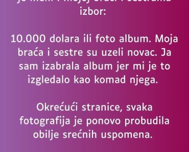 Izabrala JE foto album umesto NOVCA , a onda je usledio ŠOK!