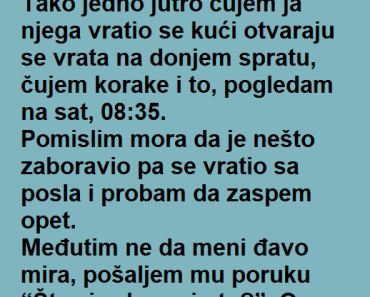 MISLILA je da je MUŽ nešto zaboravio ali onda je USLEDIO HOROR! MISLILA je da je MUŽ nešto zaboravio ali onda je USLEDIO HOROR!