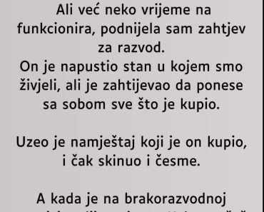 MUŽ joj je UZEO sve stvari iz STANA , a zatim je na SUDU ŠOKIRAO SVE!