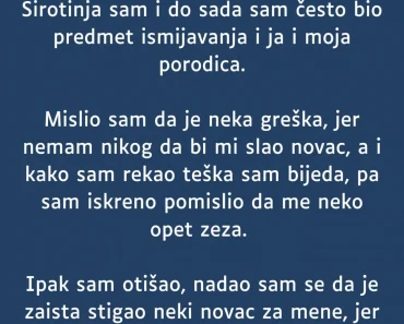 MISLIO je da se NEKO sa njim GRUBO ŠALI , a onda su SUZE same KRENULE!