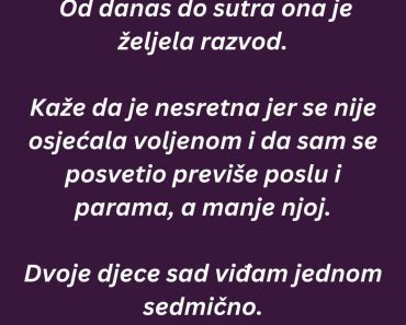 RAZVEO se a sada drugim LJUDIMA poručuje OVO!