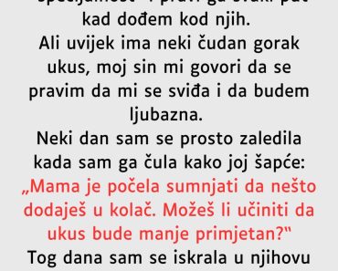 ČUDAN JOJ je bio KOLAČ od snahe , a onda je SAZNALA užasnu STVAR!
