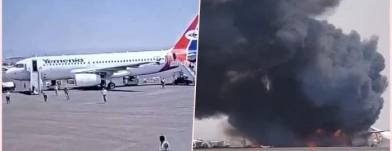 PUTNICI BEŽE IZ AVIONA, NEKOLIKO SEKUNDI KASNIJE LETELICU GAĐA PROJEKTIL: Stravični snimci – ljudi trče koliko ih noge nose (VIDEO)