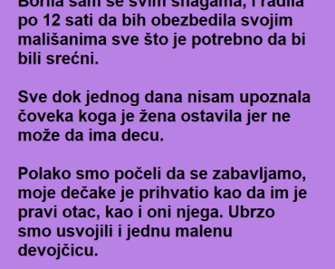 Muž ju je OSTAVIO trudnu , a onda je USLEDIO pravi ŠOK posle 16 godina! Muž ju je OSTAVIO trudnu , a onda je USLEDIO pravi ŠOK posle 16 godina!
