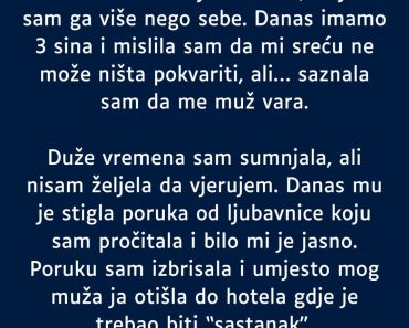 Otišla je umesto MUŽA na njegov sastanak sa LJUBAVNICOM a onda je doživela ŠOK kad je VIDELA ko je ONA!