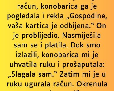 Bila je na DEJTU a onda joj je KONOBARICA spasila ŽIVOT ovim potezom… Bila je na DEJTU a onda joj je KONOBARICA spasila ŽIVOT ovim potezom…