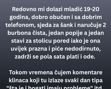 Kod nje U KAFIĆ dolazio je BOGATI MLADIĆ kojem se smejala a onda je SAZNALA gorku ISTINU!