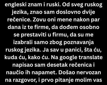 Slagao da zna RUSKI , a onda je usledio pravi ŠOK! Slagao da zna RUSKI , a onda je usledio pravi ŠOK!
