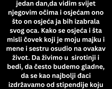 Ova ispovest TERA suze na OČI , kamen bi ZAPLAKAO!