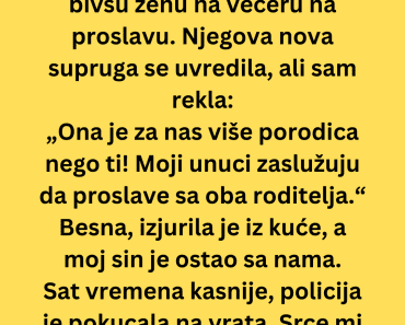 Pozvala sam bivšu ženu svog sina na večeru… Pozvala sam bivšu ženu svog sina na večeru…
