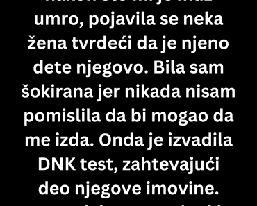 Skoro četiri godine nakon što mi je muž umro, pojavila se…