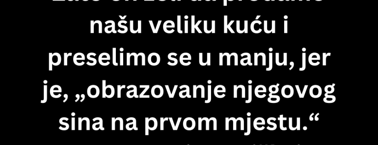 Odbijam da izgubim svoj dom samo da bi moj pastorko mogao…