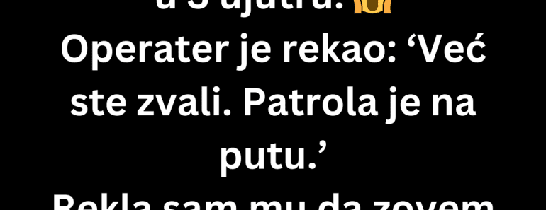 Pozvala sam policiju kada sam čula da neko…