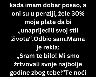 “Moji roditelji su uradili nešto što nisam mogao ni da sanjam ….”