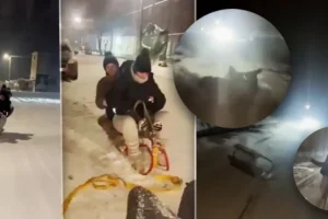 UZNEMIRUJUĆI VIDEO: Ovo je trenutak kada su tinejdžerke pale sa sanki, pa ih pregazio auto