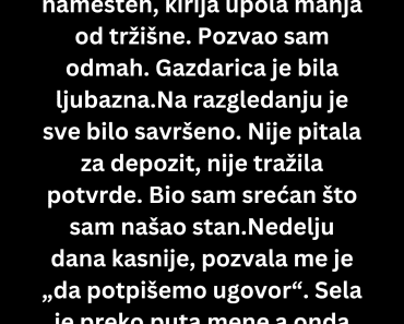 Našao sam povoljan stan, pravi šok je usledio kada je gazdarica tražila ovo…