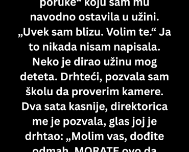 Sin je u užini našao poruku koju ja nisam napisala ,snimak sa kamere me je zaledio…
