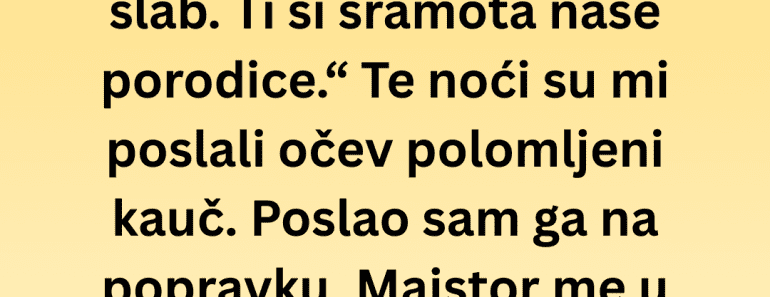 Otac mi nije ostavio nasledstvo… ali ono što sam našao u starom kauču zaledilo mi je krv