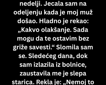 Ostavio mi je posle gubitka bebe ali onda mi se ovo desilo…