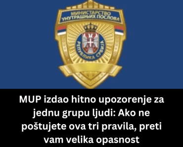 MUP izdao hitno upozorenje za jednu grupu ljudi: Ako ne poštujete ova tri pravila, preti vam velika opasnost