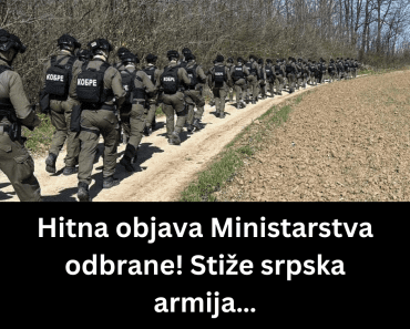 Hitna objava Ministarstva odbrane! Stiže srpska armija…
