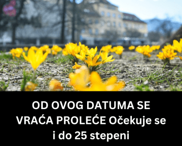 OD OVOG DATUMA SE VRAĆA PROLEĆE Očekuje se i do 25 stepeni