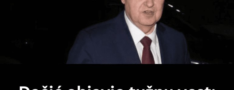 Dačić objavio tužnu vest: “Napustila nas je…”