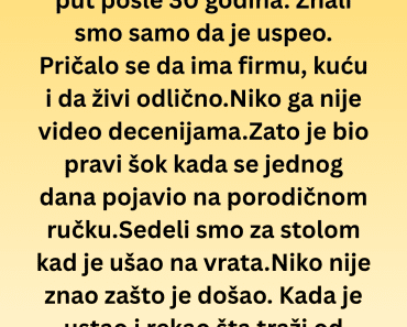 Porodični ručak pretvorio se u haos kada je rođak iz Kanade rekao šta zapravo traži