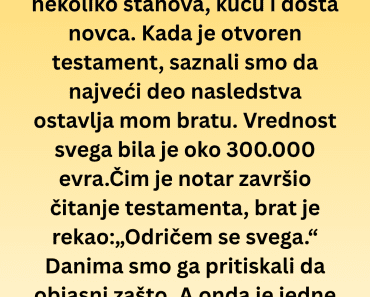Svi su mislili da je poludeo kada se odrekao nasledstva istina je šokirala porodicu
