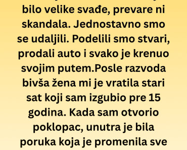 Posle 18 godina braka i razvoda, jedna poruka iz starog sata naterala me je da zaplačem