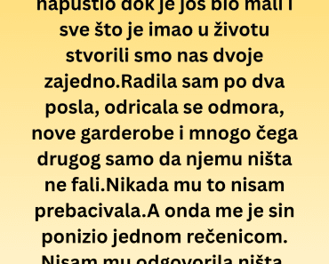 Sin me je ponizio pred snajom, a ja sam ćutala onda je stigla lekcija koju nije očekivao