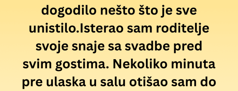 Isterao sam roditelje svoje snaje sa svadbe pred 300 gostiju kada se saznalo zašto, svi su zaćutali