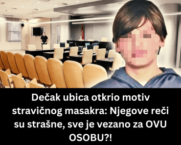Dečak ubica otkrio motiv stravičnog masakra: Njegove reči su strašne, sve je vezano za OVU OSOBU?!