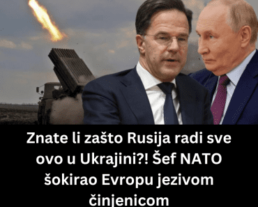 Znate li zašto Rusija radi sve ovo u Ukrajini?! Šef NATO šokirao Evropu jezivom činjenicom