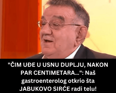 “ČIM UĐE U USNU DUPLJU, NAKON PAR CENTIMETARA…”: Naš gastroenterolog otkrio šta JABUKOVO SIRĆE radi telu!
